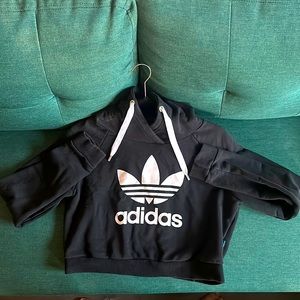 ADIDAS - Black Crop Athletic Hoodie